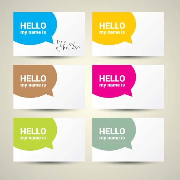 Hello My Name Is... Name Tag Set. — Stock Vector