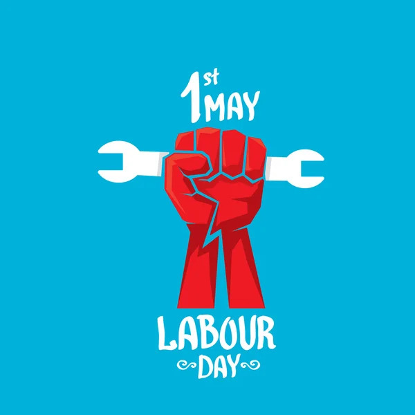 1 de mayo - día del trabajo. cartel del día del trabajo vector — Vector de stock