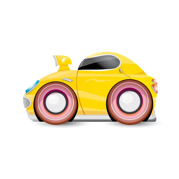Векторний мультфільм помаранчевий автомобіль ізольований на білому — стоковий вектор