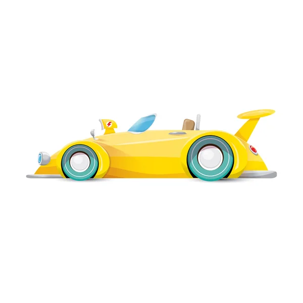 Vector de dibujos animados coche naranja aislado en blanco — Vector de stock