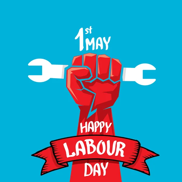 1 may - labour day. vector labour day poster — Stock Vector