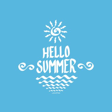 Yaz komik vektör çizim Merhaba.