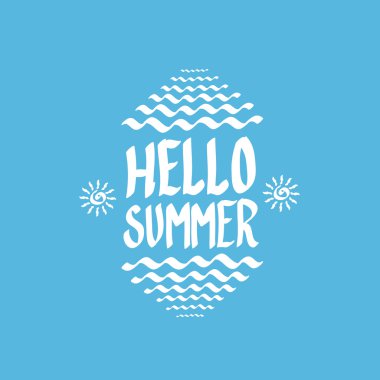 Yaz komik vektör çizim Merhaba.