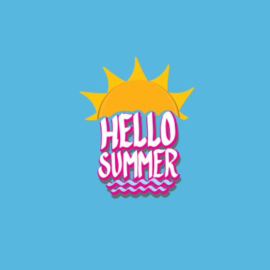 Yaz komik vektör çizim Merhaba.