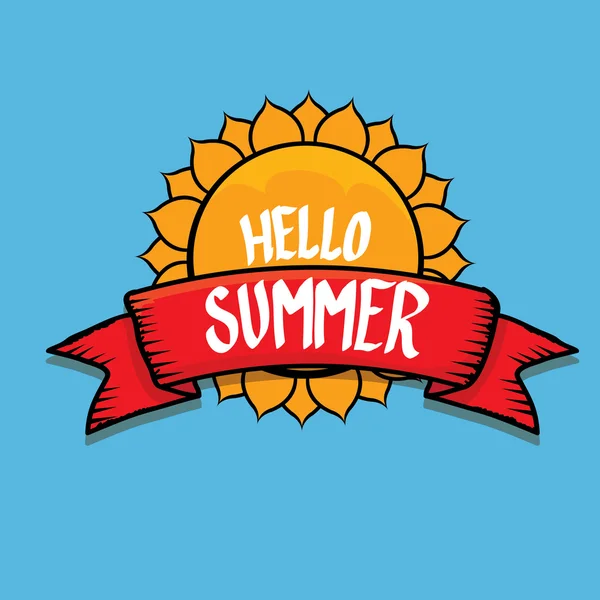 Hola verano divertido vector ilustración . — Vector de stock