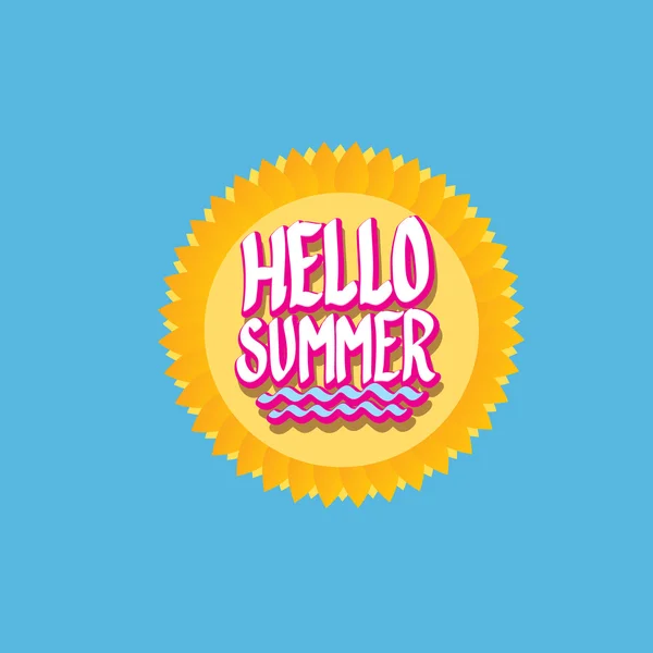 Hola verano divertido vector ilustración . — Vector de stock