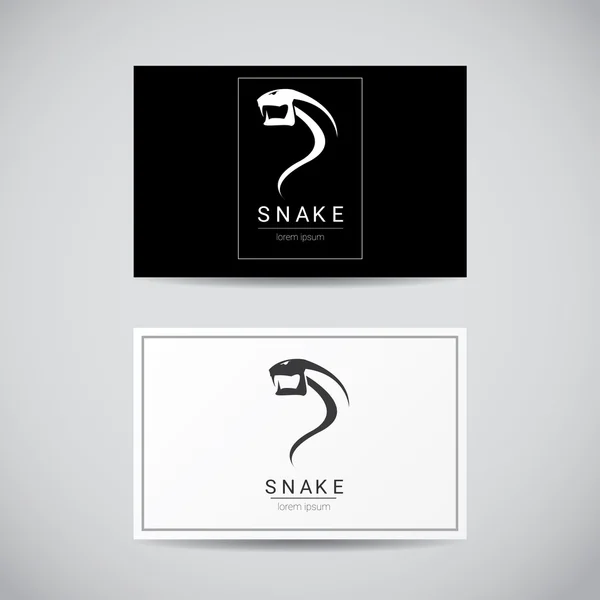 Vector serpiente simple logotipo negro elemento de diseño . — Vector de stock