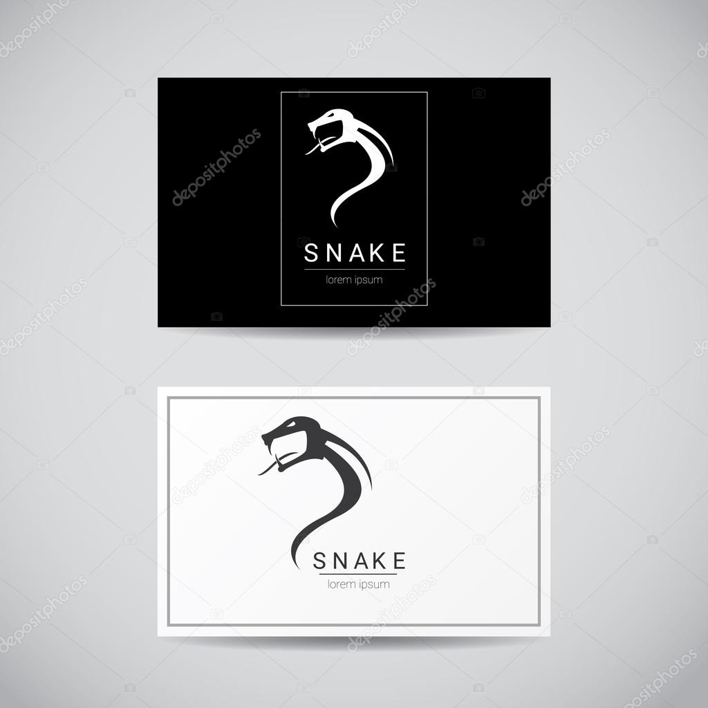 Vector snake simple black logo design element. danger snake icon. viper symbol