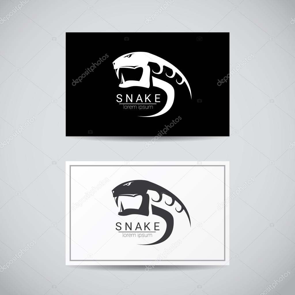 Vector snake simple black logo design element. danger snake icon. viper symbol