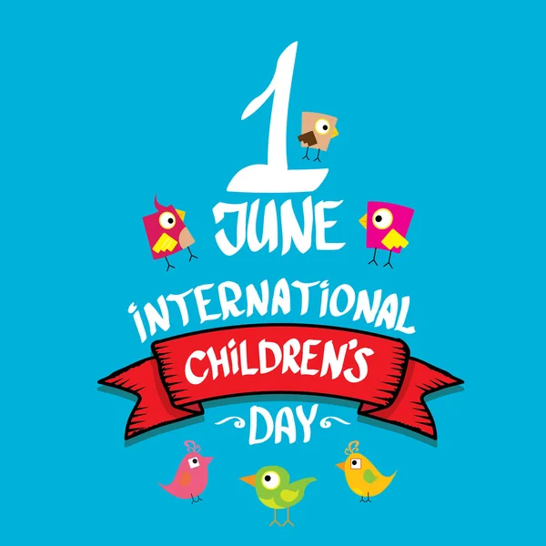 1 Junio Día Internacional de los Niños Antecedentes . — Vector de stock