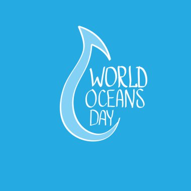 Dünya okyanus günü vektör arka plan.