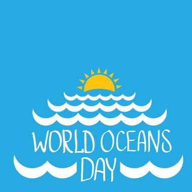 Dünya okyanus günü vektör arka plan.