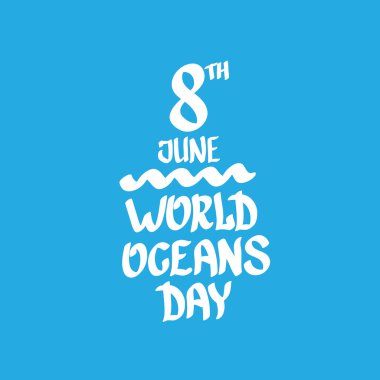 Dünya okyanus günü vektör arka plan.