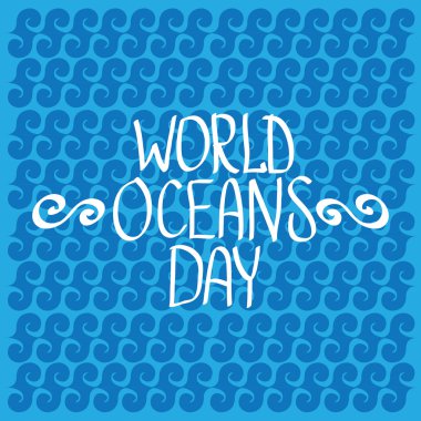 Dünya okyanus günü vektör arka plan.