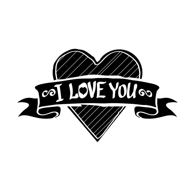 Vector letras amor texto garabatos — Vector de stock