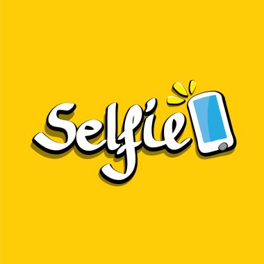 Selfie fotoğrafta akıllı telefon vektör görüntü.