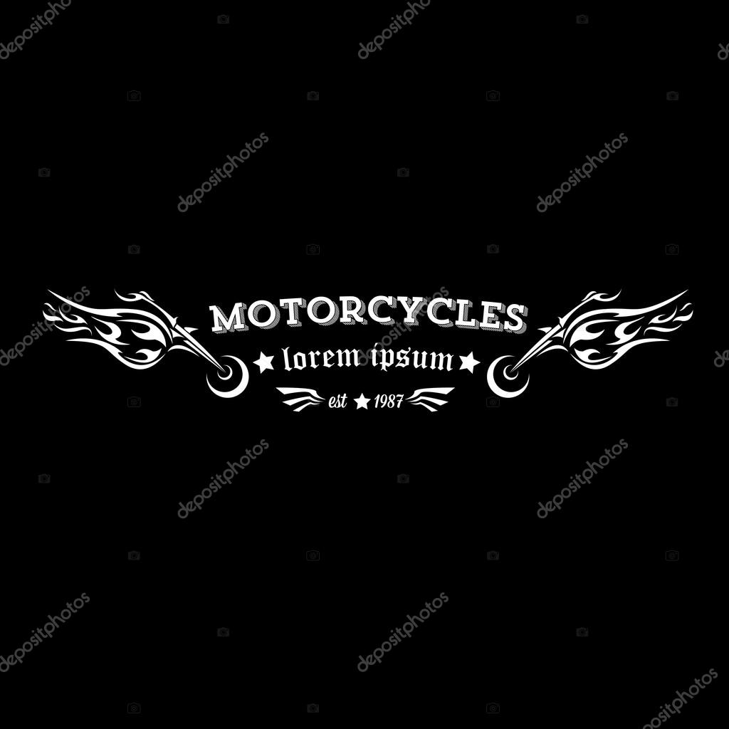 Vector vintage motorcycle label or badge, design element. abstract motorcycle logo with wings