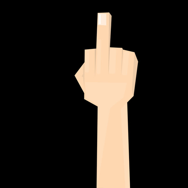 простой мужской рукой со средним пальцем
.