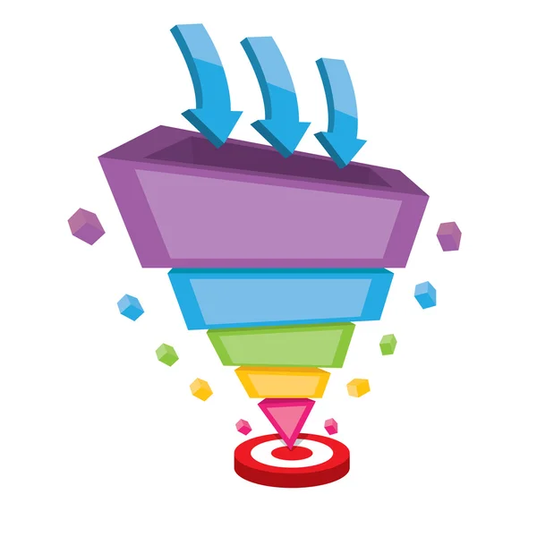 Vector sales funnel — Stock Vector