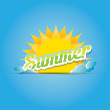 vektör yaz etiket. Güneş ile yaz simgesi.