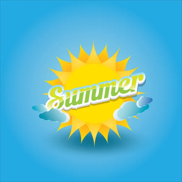 Etiqueta de verano vector. icono de verano con sol . — Vector de stock