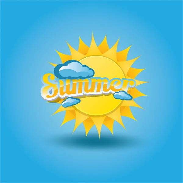 Etiqueta de verano vector. icono de verano con sol . — Archivo Imágenes Vectoriales