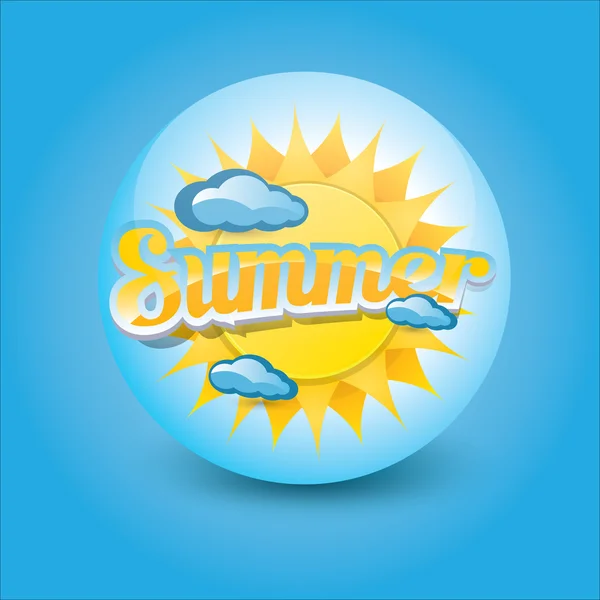 Etiqueta de verano vector. icono de verano con sol . — Vector de stock