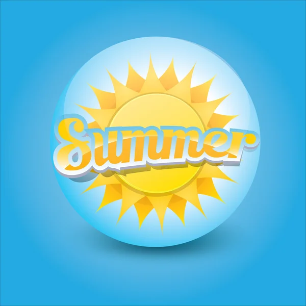 Etiqueta de verano vector. icono de verano con sol . — Vector de stock