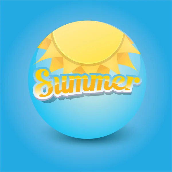 Vetor rótulo de verão. ícone de verão com sol . — Vetor de Stock