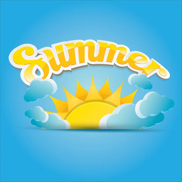 Etiqueta de verano vector. icono de verano con sol . — Vector de stock