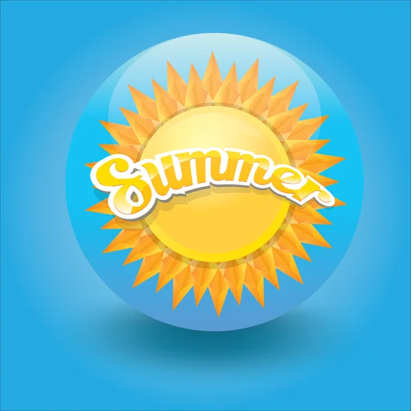 Etiqueta de verano vector. icono de verano con sol . — Vector de stock
