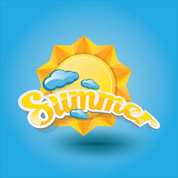 Векторний літній лейбл. літня ікона з сонцем . — стоковий вектор
