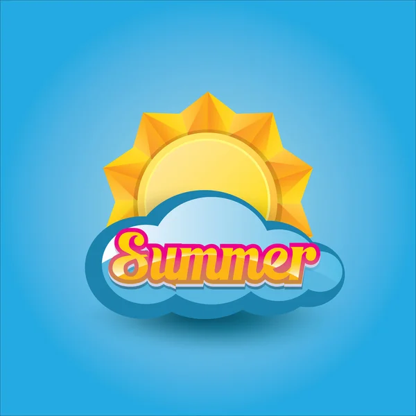 Etiqueta de verano vector. icono de verano con sol . — Vector de stock