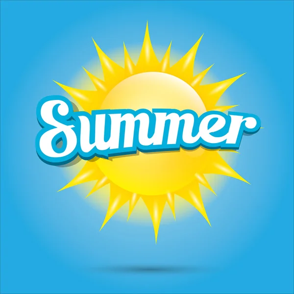 Etiqueta de verano vector. icono de verano con sol . — Vector de stock