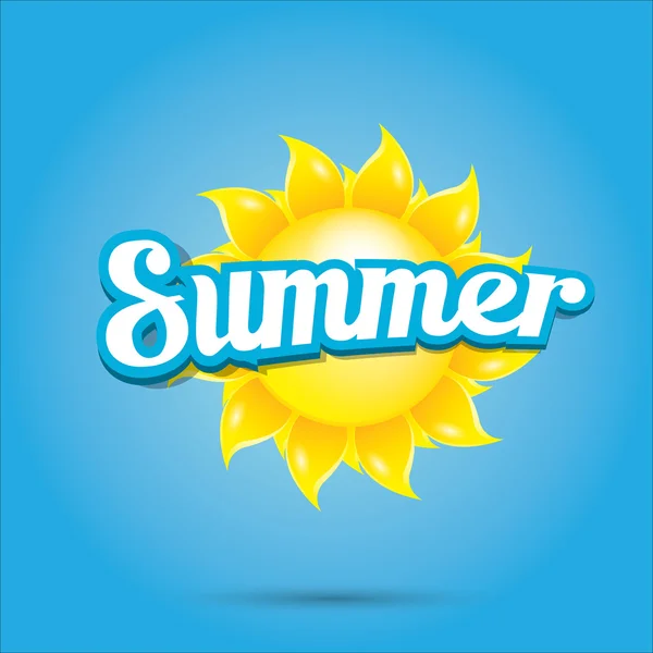 Vektorové letní popisek. ikona letní slunce. — Stockový vektor