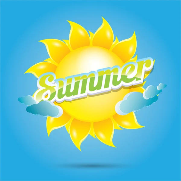 Etiqueta de verano vector. icono de verano con sol . — Vector de stock