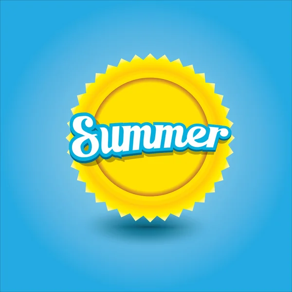 Etiqueta de verano vector. icono de verano con sol . — Vector de stock