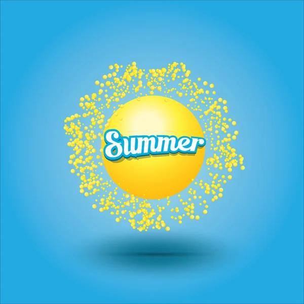 Etiqueta de verano vector. icono de verano con sol . — Vector de stock