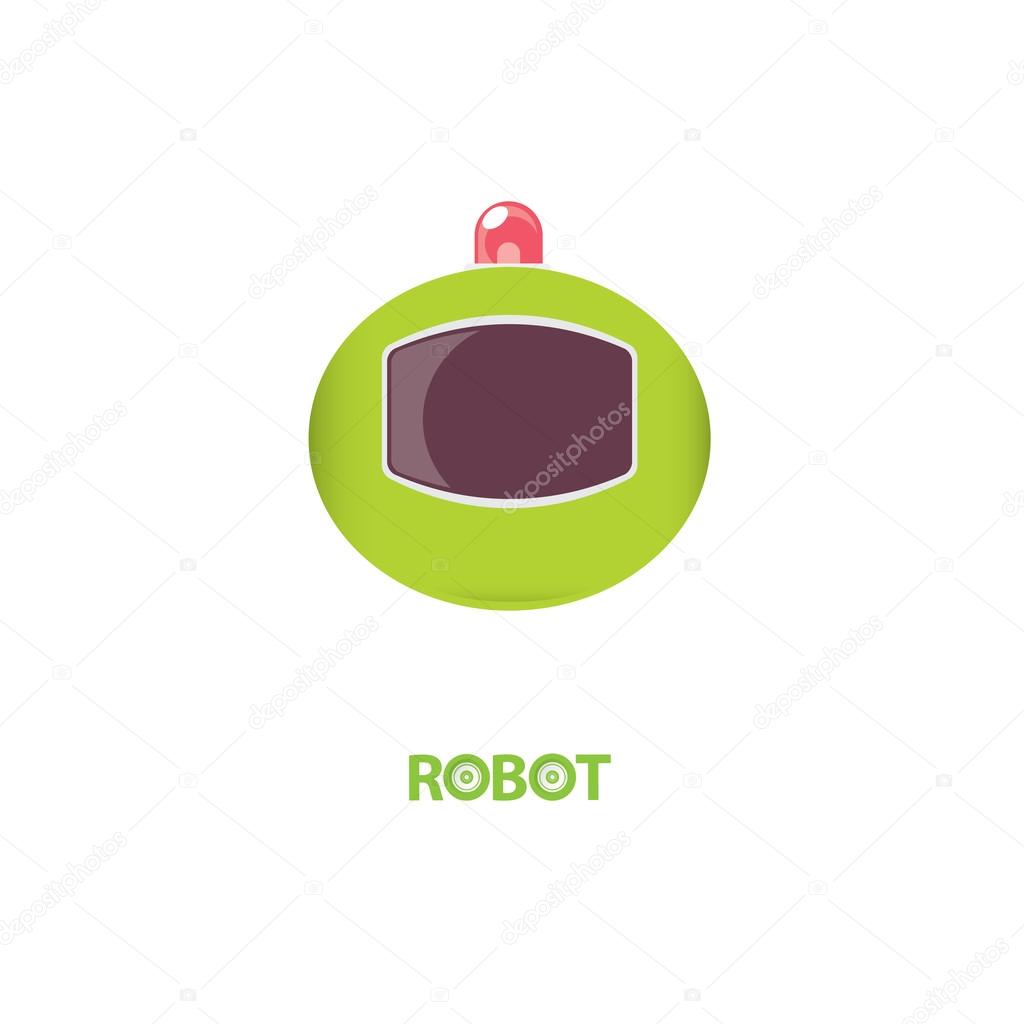 Funny Green Robot Head Logo Design Stock Vector C Zm1ter 115377608