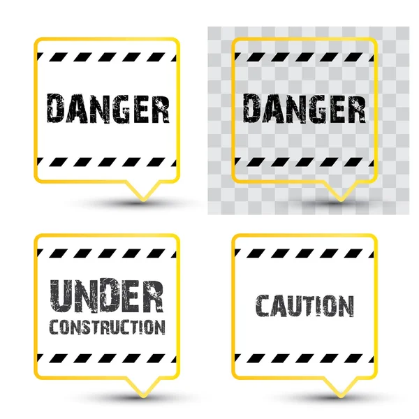 Yellow security warning tapes set Caution — Stock Vector
