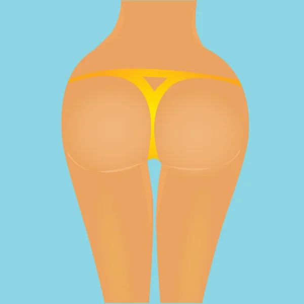 Mujer sexy botín grande. Vector chica en bikini — Vector de stock