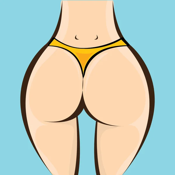 Mujer sexy botín grande. Vector chica en bikini — Archivo Imágenes Vectoriales