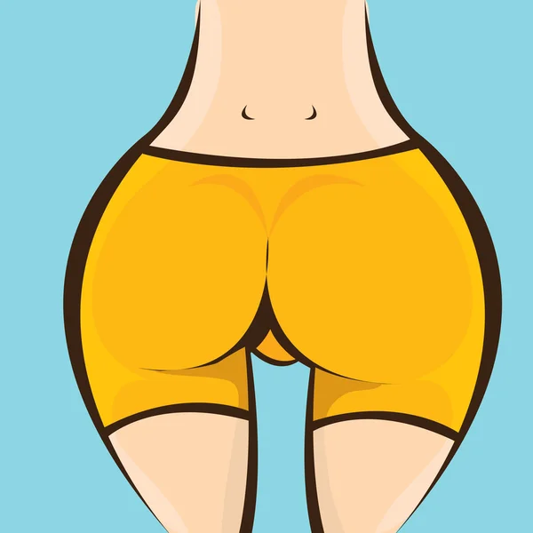 Sexy woman big booty. Vector girl in bikini — Stock Vector