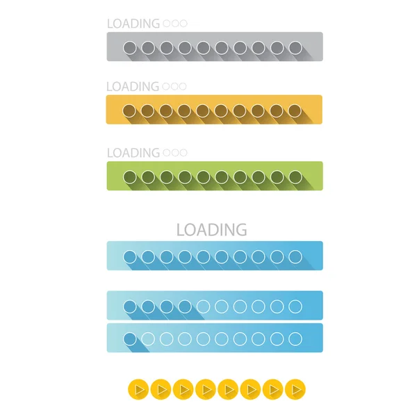 Preloaders en voortgangslaadbalken. — Stockvector