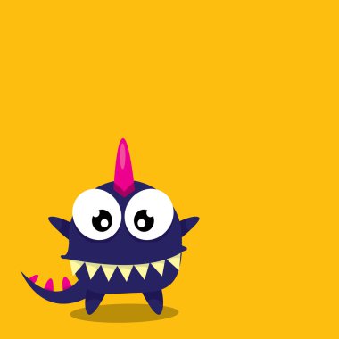 Vektör karikatür komik ejderha. Çizgi film dinozor.