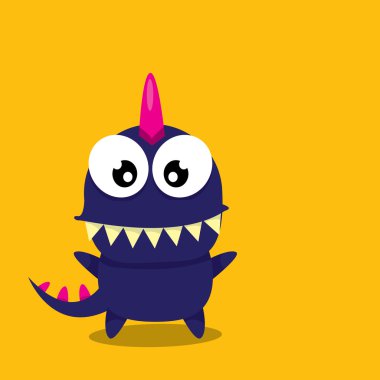 Vektör karikatür komik ejderha. Çizgi film dinozor.