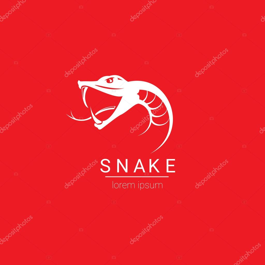 Vector snake simple logo design element. danger snake icon. viper symbol