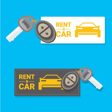 araba kira kavramı vektör düz afiş