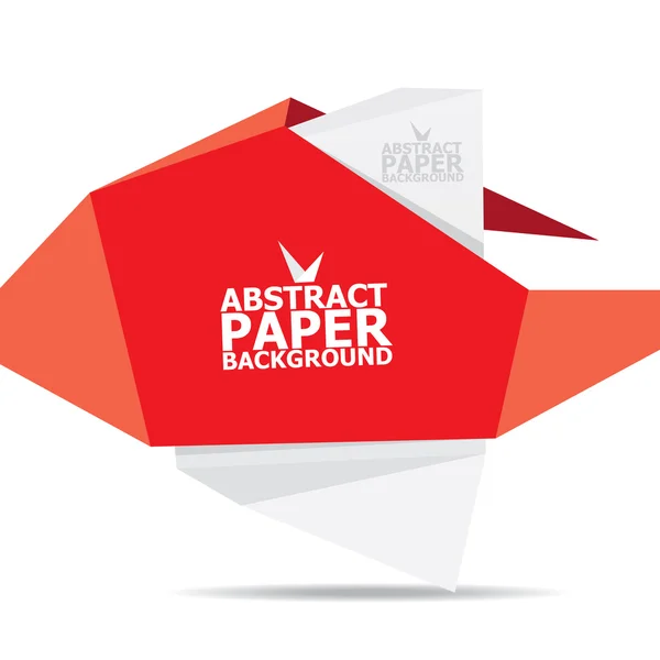 Vector origami paper red banner. — Stock Vector