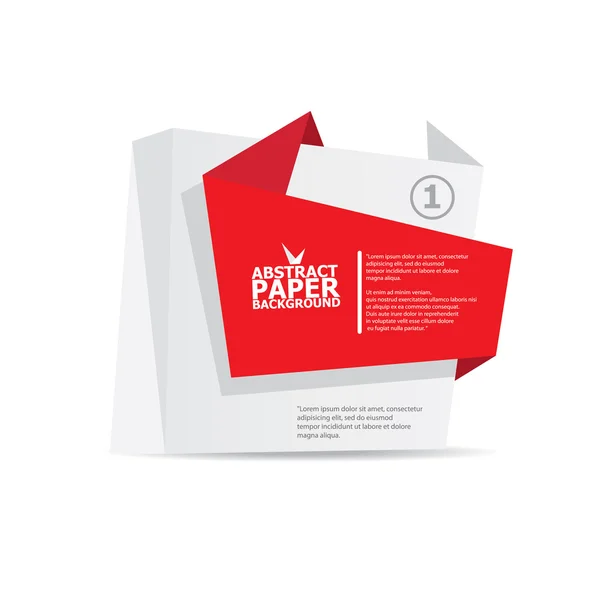 Vector origami papel banner rojo . — Vector de stock